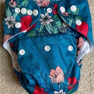 Floral Blue Cloth Diaper